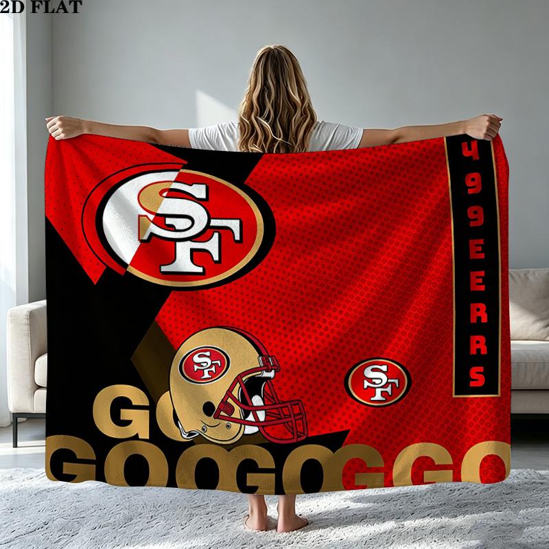 San Francisco 49ers Flanelldecke Hochwertig Warm Bequem Decke für Alle Jahreszeiten Perfekt für Geschenke Heimdekoration