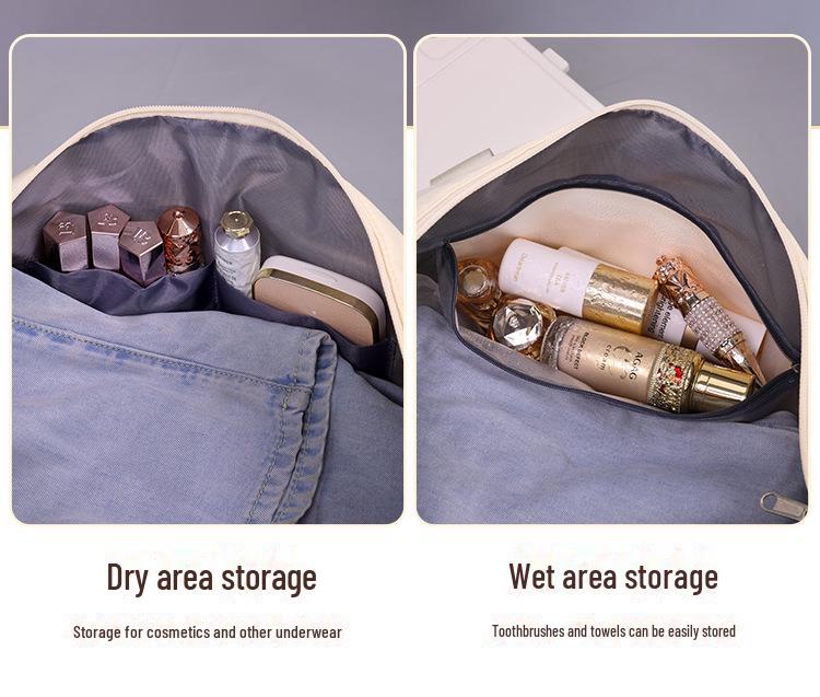 Geantă de călătorie din pânză Oxford de mare capacitate, cu separare între umed și uscat, pentru sport și fitness