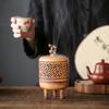 Antique Carved Ceramic Incense Burner Hollow Design for Zen Tea Ceremony Aromatherapy Odor Eliminating Gift Box Home Decor