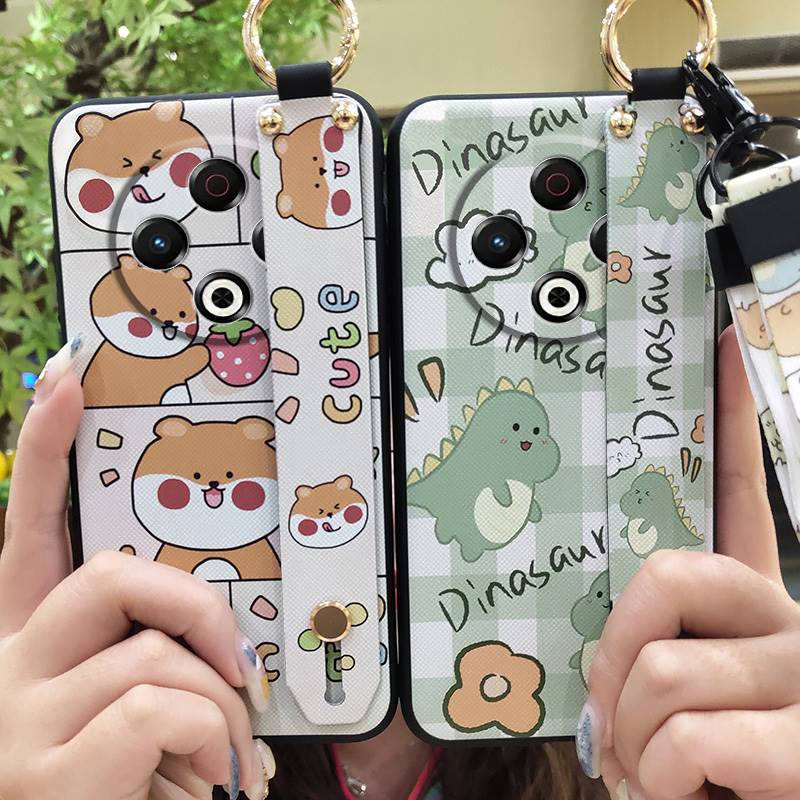 Dirt-resistant Anti-knock Phone Case For Tecno Spark30 4G/KL6 Silicone Anti-dust Phone Holder Wristband Ring Cute