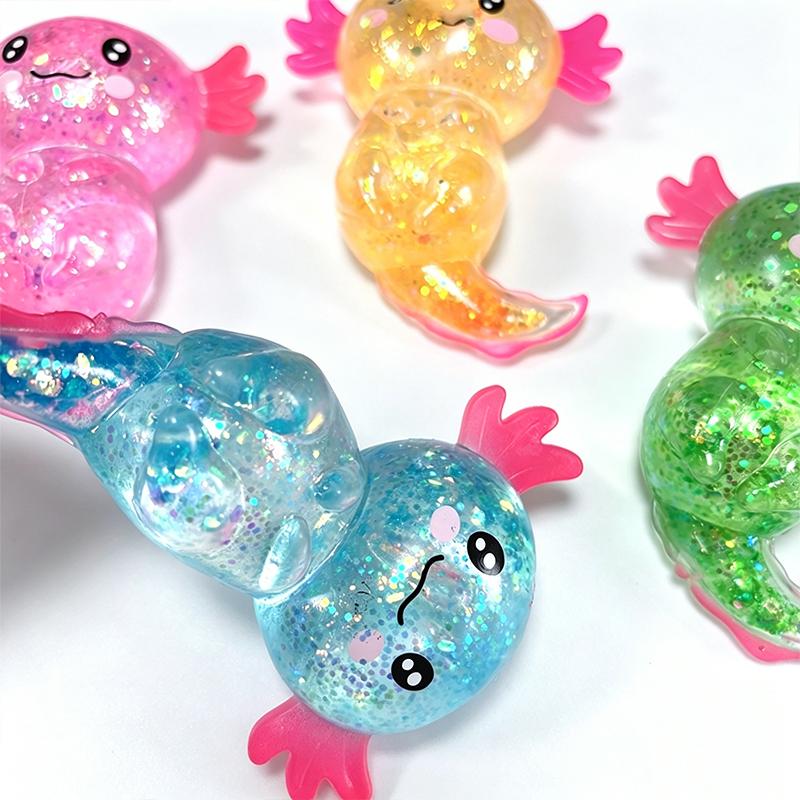 Γκλίτερ Μαλτόζη Αξολότλ Squishy Παιχνίδι Πίεσης Χαριτωμένο Διασκεδαστικό Ανακούφιση Άγχους Σαλαμάνδρα Αργής Ανάκαμψης Μπαλές Στρες Fidgets Παιχνίδια