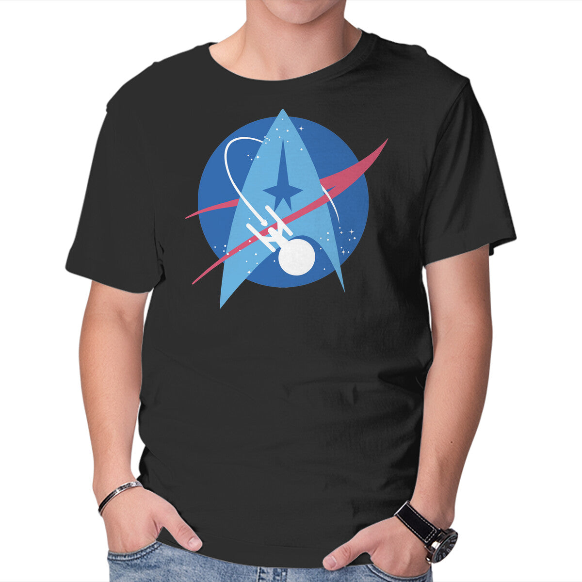 Unisex Crew Neck T-Shirt Space Trek Graphic Short Sleeve Casual Tee XXXXL