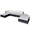 6 Piece Garden Lounge Set with Cushions Poly Rattan Black