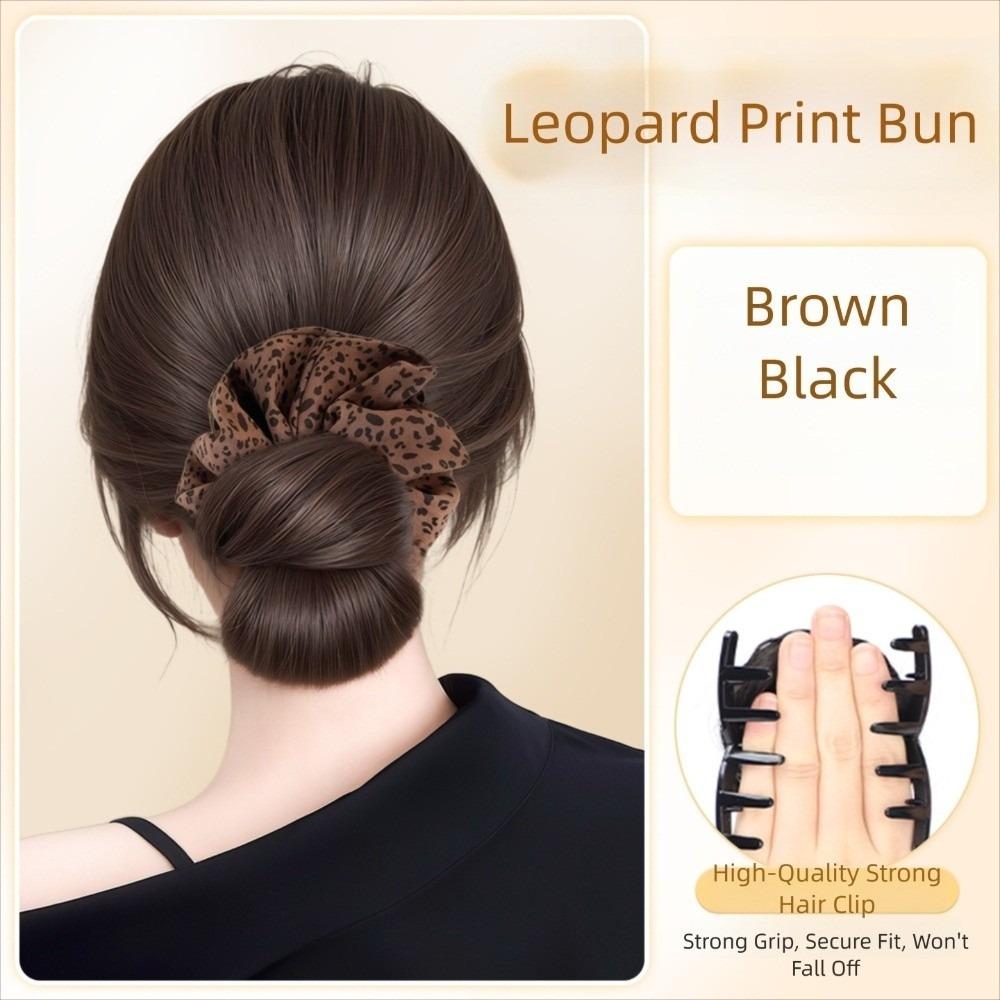 Elegant False Hair Pieces Claw Clip Ball Head Wig Korean Style Flower Bun Head Wig  Daily Use