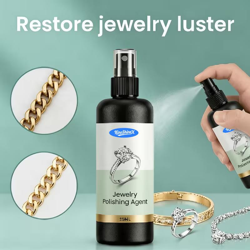 Jewelry Polishing Agent Spray, Tarnish Remover Spray for Gold Silver Bracelet Ring Necklace, Restores Shine for Metal Jewellery