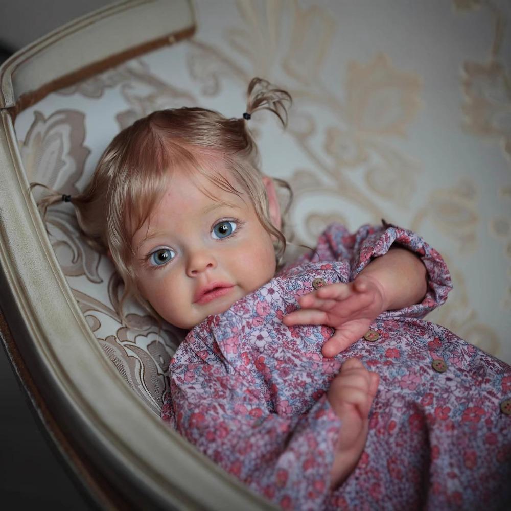 Oryginalna marka Reborn Lalka dla Malucha Sue Sue 24'' 60cm Miękka bawełna Wypchane Tkaninowe Ciało Lalka Reborn Real Jak 3D Malowana Skóra Noworodka Lalka dla Dzieci