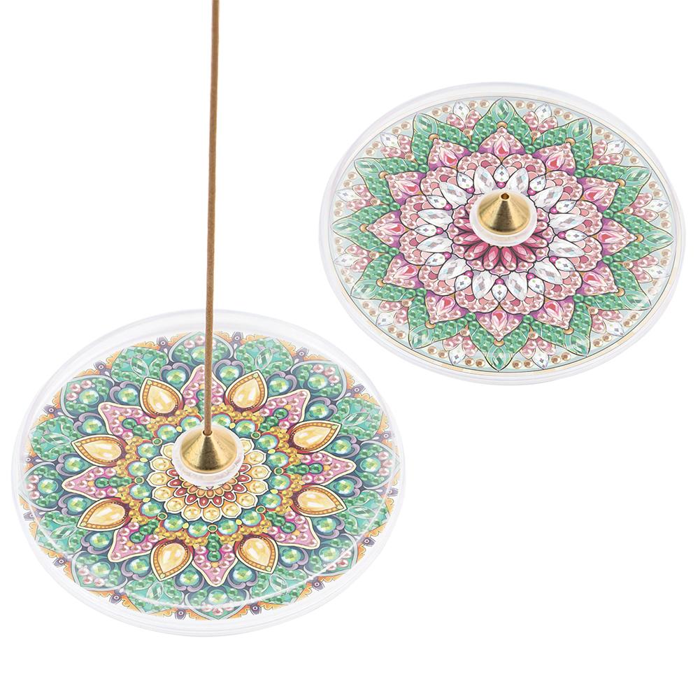 

2 шт. Акриловый специальной формы с красивым узором Держатель для благовоний для алмазной живописи Подставка для ароматов для алмазной живописи для йоги и медитации