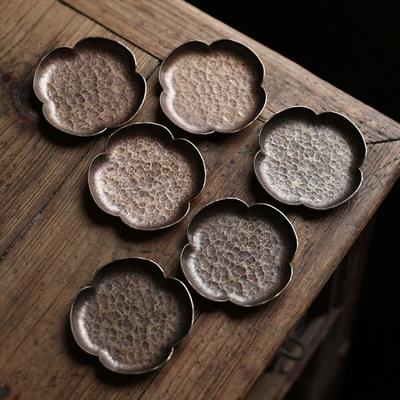 1 PCS Vintage Tea Coaster Pewter Silver Skid Insulation Waterproof 7cm Cup Pad Reusable Mug Mat Dining Table Decor Tableware Set