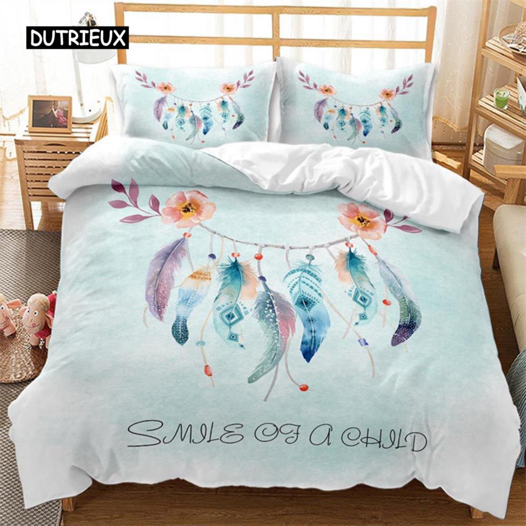 Dreamcatcher Duvet Cover Bohemia Mandala Floral Feather Bedding Set King Single For Kids Adult Microfiber Starry Sky Quilt Cover