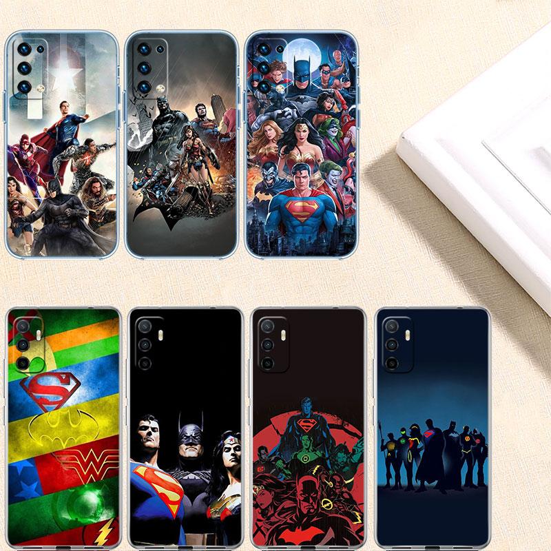 Transparente Handyhülle im Justice League-Design für Motorola Moto Edge 20, 30, 40, 50, S30, Fusion, Ultra Pro, Neo Lite