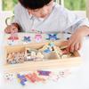 Wooden Childrens Toy With Little Rabbits Dress Up Puzzle For Learning And Play