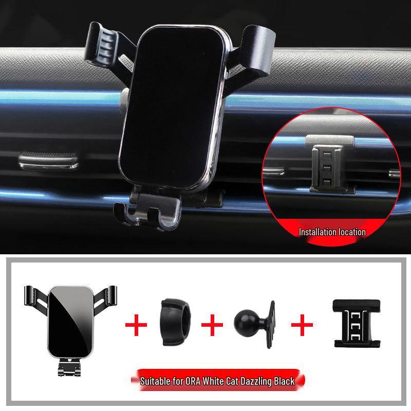 20-22 ORA White Cat Wireless Car Phone Holder with Charging & Navigation