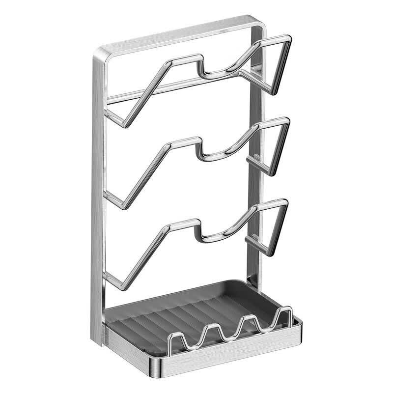 Brangdy 3-Layer Stainless Steel Pot Lid and Utensil Rack