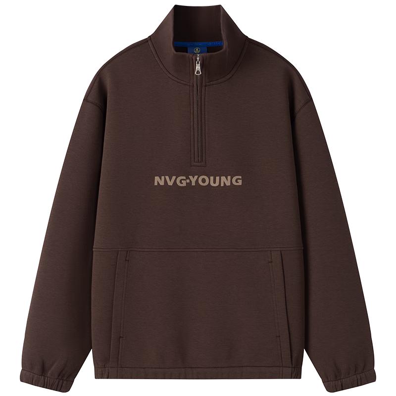 NVG·YOUNG Unisex Fleece Lined Half-Zip Pullover Sweatshirt