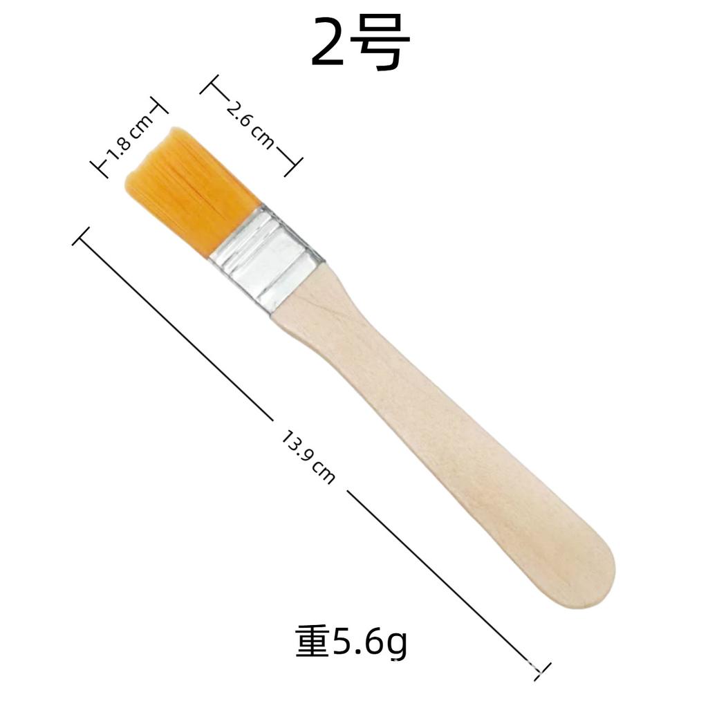 10 Pcs Yellow Nylon Flat Brush Oil Painting Nylon Brush Art Brush Wooden Oil Painting Brush Flat Brush