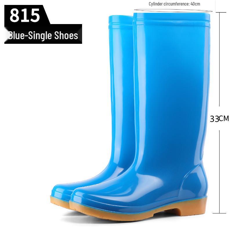 Simple Four Seasons Waterproof Women's High-Top Rain Boots and Shoes for Labor Protection and Cleaning