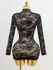 2026 Autumn European & American Sexy Lace Hollow-Out Slimming Dress