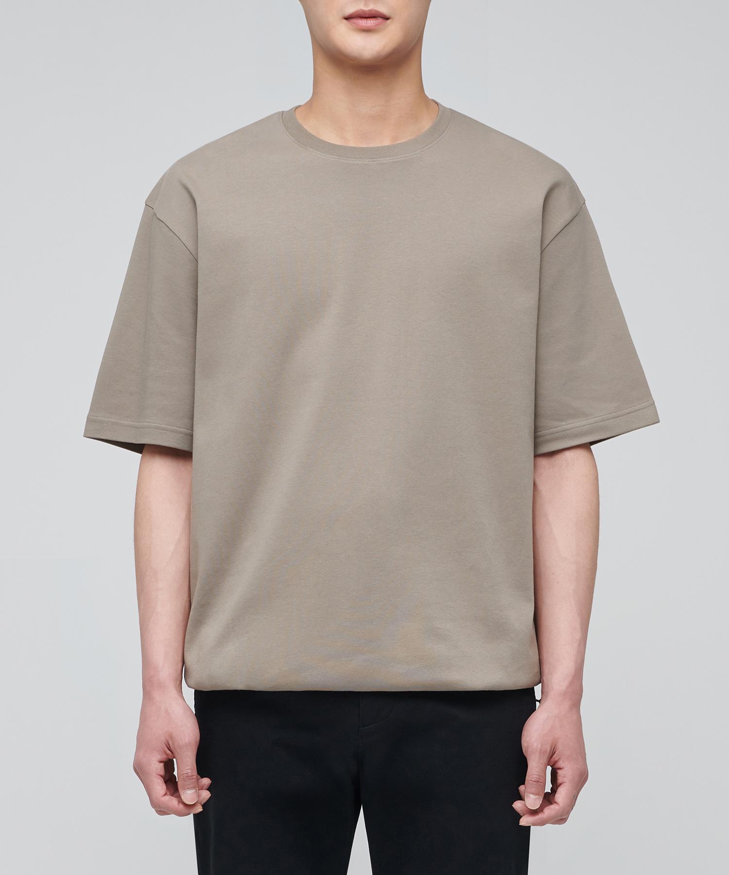 Musinsa Standard Relaxed Fit Crew Neck String T-Shirt [Dusty Beige] Dusty Beige/S