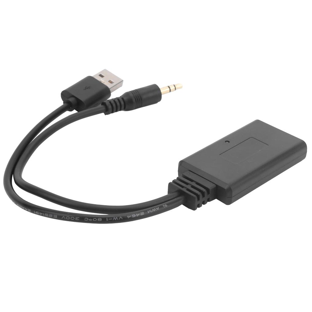 Car Wireless Bluetooth 5.0 Receiver Music Player Audio Adapter Connector 3.5mm AUX+5V12V USB Port