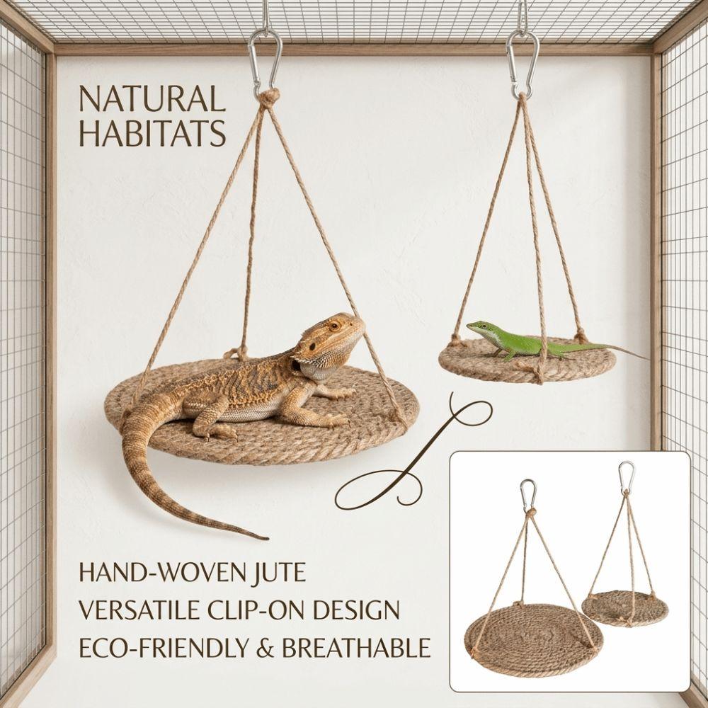 Hanging Design Reptile Hammock Natural Woven Gecko Swing Durable Lizard Bed  For Reptiles