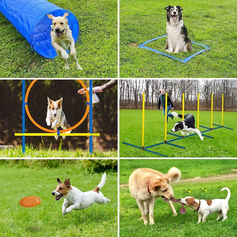 Dog Agility Training Equipment Dog Obstacle Training Jump Rod Cone Barrel Sign Post Combination Hurdle Dog Trainer Pet Supplies