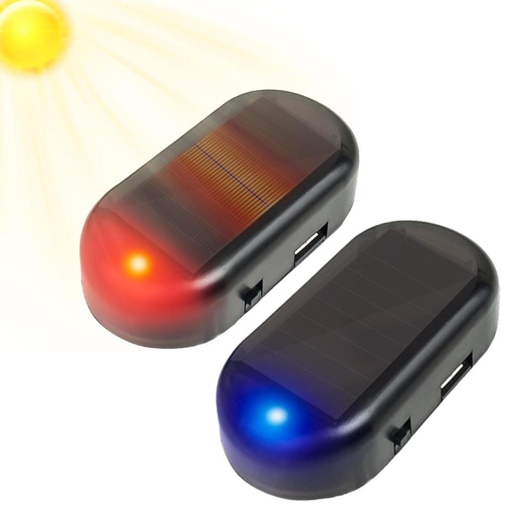 Phyxiul Car Solar Powered LED Light, Solar Charging, Car Warning Interior Safety Light, Security
