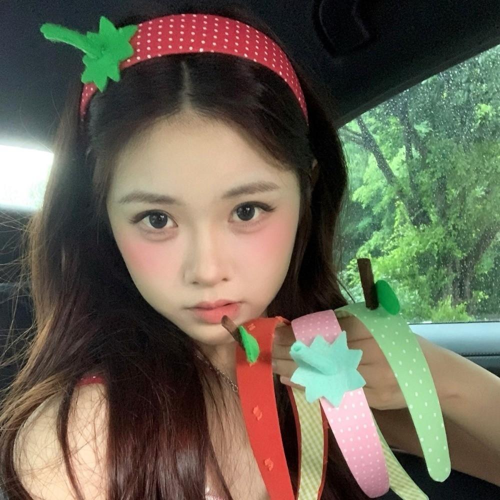 Polka Dot Pattern Strawberry Headband Y2K Wide Fruit Hairbands Apple Headband  Daily Hair Styling