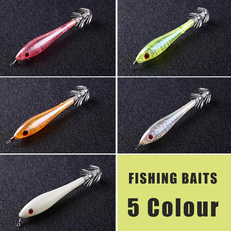 Squid  Fishing 5pc Lure 10cm 6g Fishing Baits 28 Hook Strong Hard Fishing Lures Hooks Fishing Tools for Squid