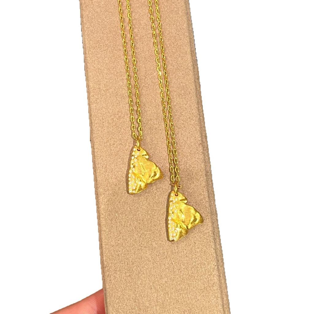 Guofeng Samt Jinshan Punkt Diamant Halskette Berggipfel Anhänger Damen Premium Gefühl Schlüsselbein Kette