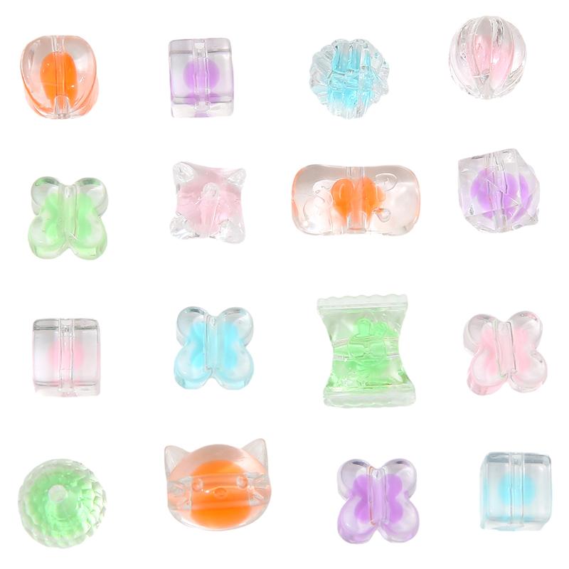 Acrylic Candy Beads Loose Spacer Beads for DIY Jewelry 10pcs