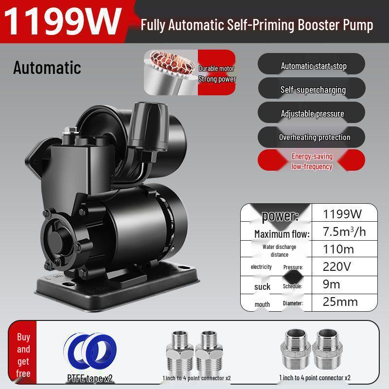 Smart Self-Priming Household Booster Pump 220V for Water Heaters and Solar Systems