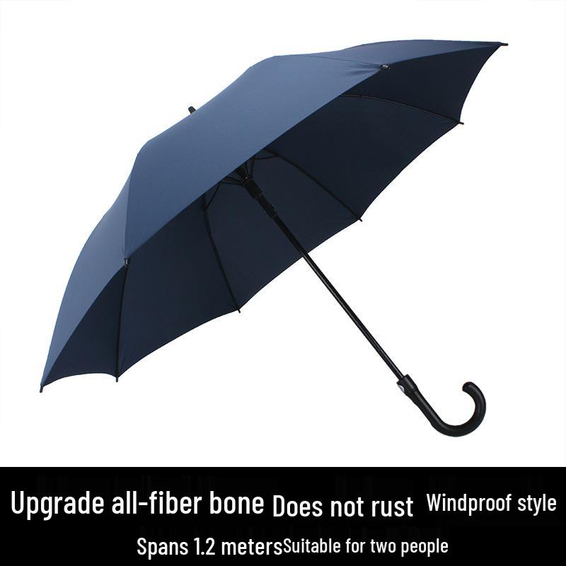 

Extra Large Black Retro Men s Umbrella with Long Straight Hook Handle and Blank Logo