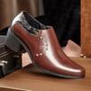 Cross Summer Zipper Pointed Toe Leather Shoes: European American Fashion, Rivet Cuban Style, Casual Business Formal