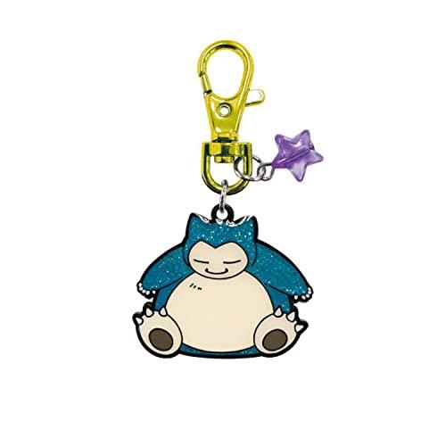 

SK Japan Pokemon Sparkling Metal Keychain Snorlax 15024 Blue Small