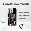 Powerful Fighter PeRera Poster Pattern Phone Case for iPhone 16 15 14 13 12 11 Pro Max Sheepskin Silver-edged Protective Case