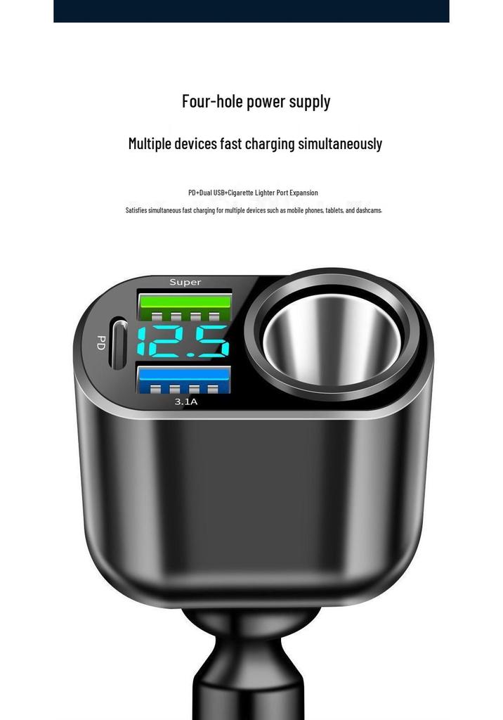 Dual-Port Fast Charging Car Charger Adapter
