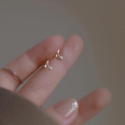Star Stud Earrings Women's Simple and Small Meteor Earrings Temperament Niche Five-pointed Star Earrings Summer