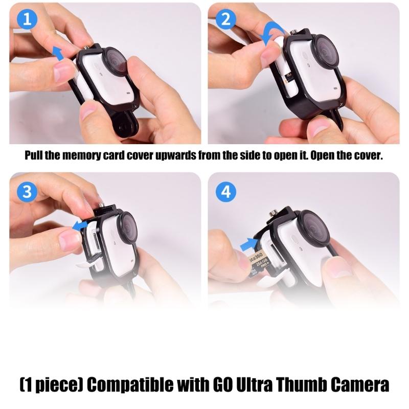 Aluminum Camera Cage For GO Ultra Thumb Camera Frame With Horizontal And Vertical Shoot Mode 2prong Interfaces