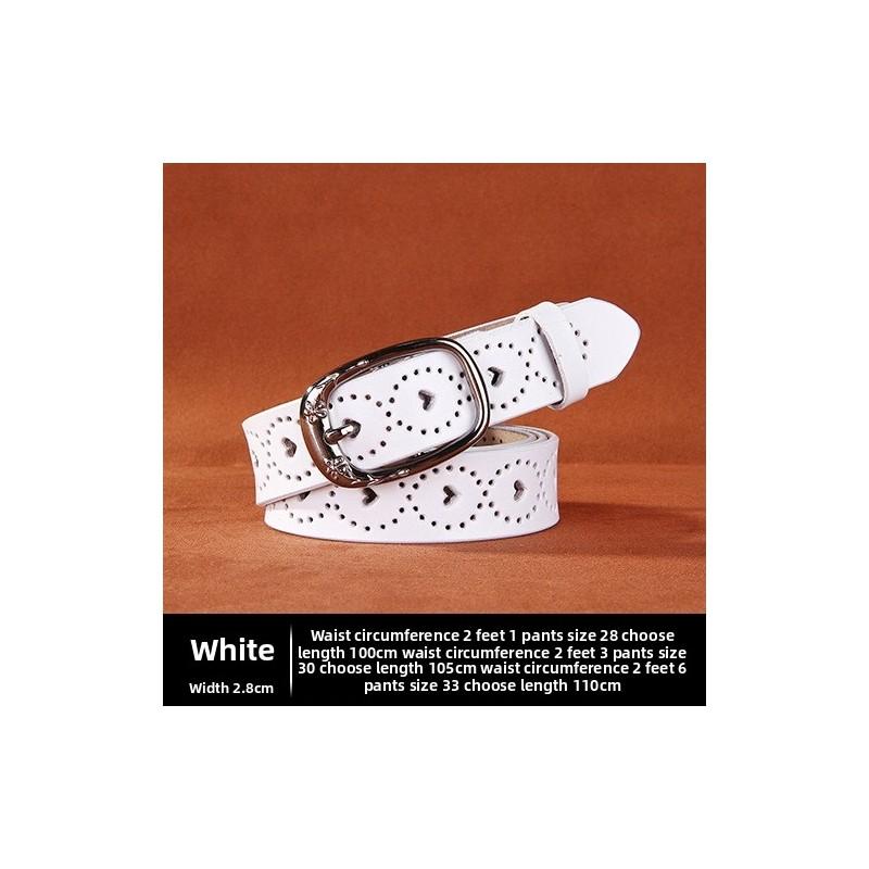 Classic Genuine Leather Womens Belt With Pin Closure For Office And Leisure