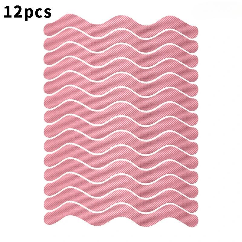 12pcs Shaped Self-Adhesive Anti Slip Strips Waterproof Safety Strips Shower Stickers Non Slip Tape For Bathtub Stairs Floor