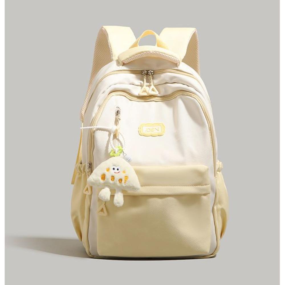 German high-end contrasting color backpack new versatile large-capacity backpack women's junior high school high-value schoolbag