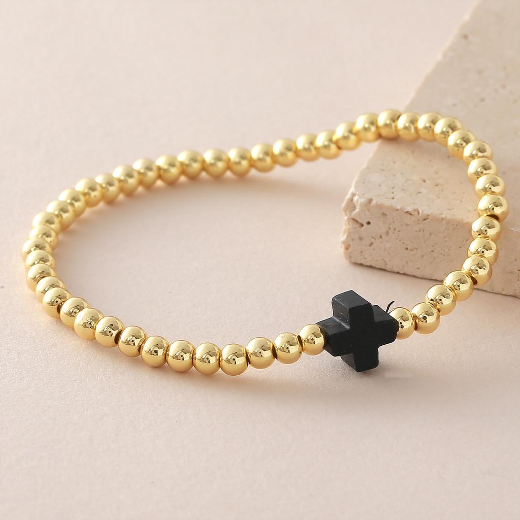 Cross Jewelry Set With Copper Bead Elastic Cord For Daily Wear And Gift Giving