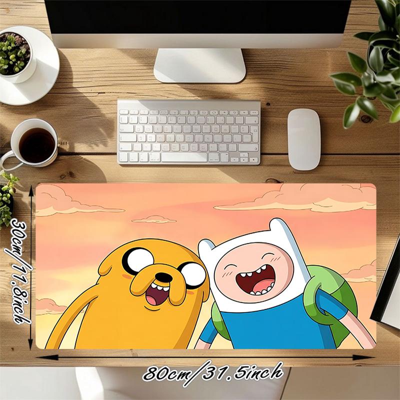 1Pc Adventure Time Friendship Gaming Mouse Pad Keyboard Desk Mat Non-slip Rubber Lock Edge Waterproof Computer Mousepad for Office Home Decor S1111