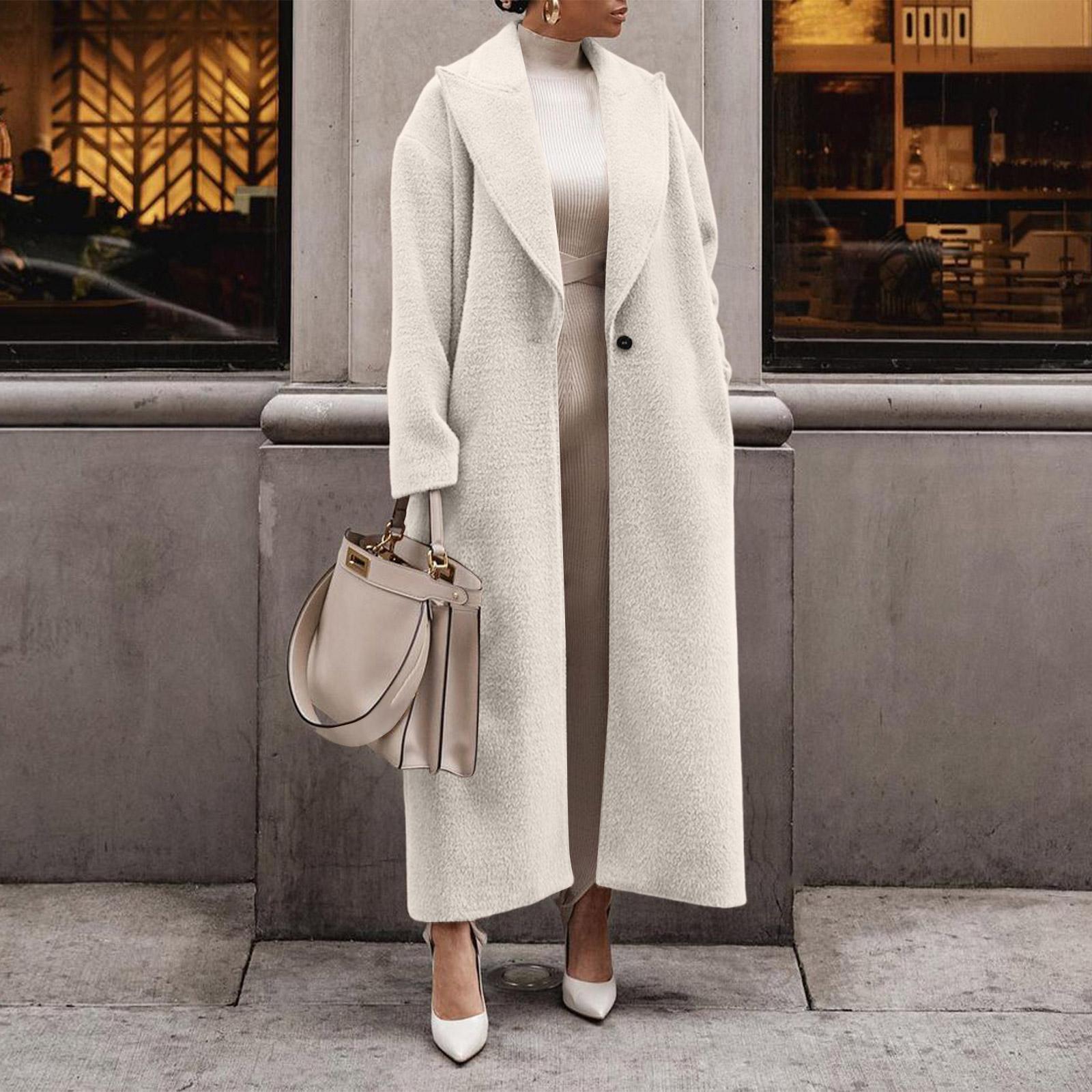 

Женское длинное пальто - Теплая зимняя стеганая куртка полной длины на молнии, пуховик утолщенный пышный с капюшоном L бежевый