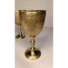 1 Weinglas aus massivem Messing, Weinkelchglas, handgefertigt, graviert, Messing, geprägt, Kelch