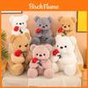 Plush Teddy Bear Toy With Rose Design For Birthday Gift For Teens And Adults