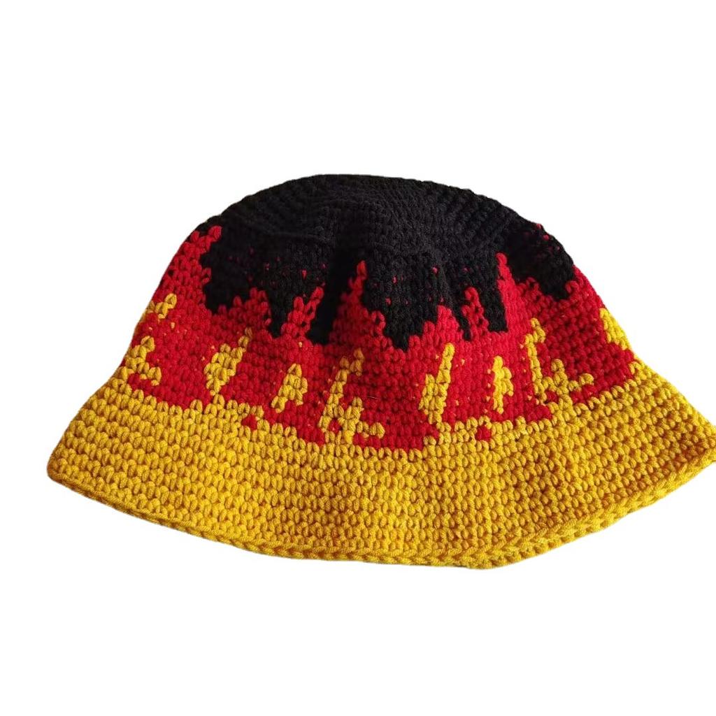 New men's and women's fisherman hats, hand-knitted striped pullover hats, women's fashionable and versatile woolen hats