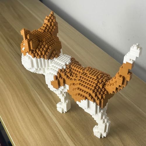 Alltogetho Mini Cat Building Blocks Set 1400 Pcs Yellow Micro Bricks for Adults Collectible DIY Decor Gift