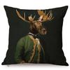 Europe Art Posters Style Decorative Cushion Cover Deer Giraffe Owl Ostrich Funky Animal Vintage Portrait Sofa Throw Pillow Case