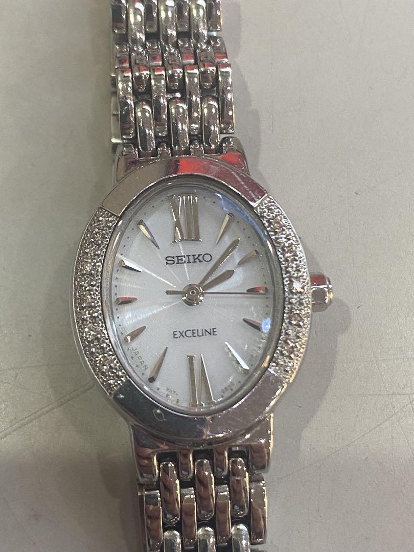 

[USED] SEIKO EXCELINE Watch Diamond 10P Solar V117-0AV0